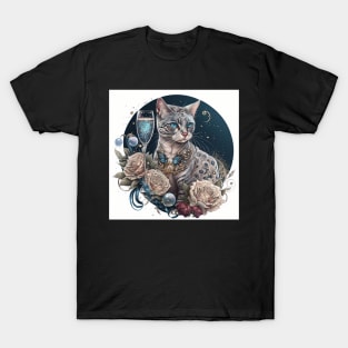 White Bengal Cat Celebration T-Shirt